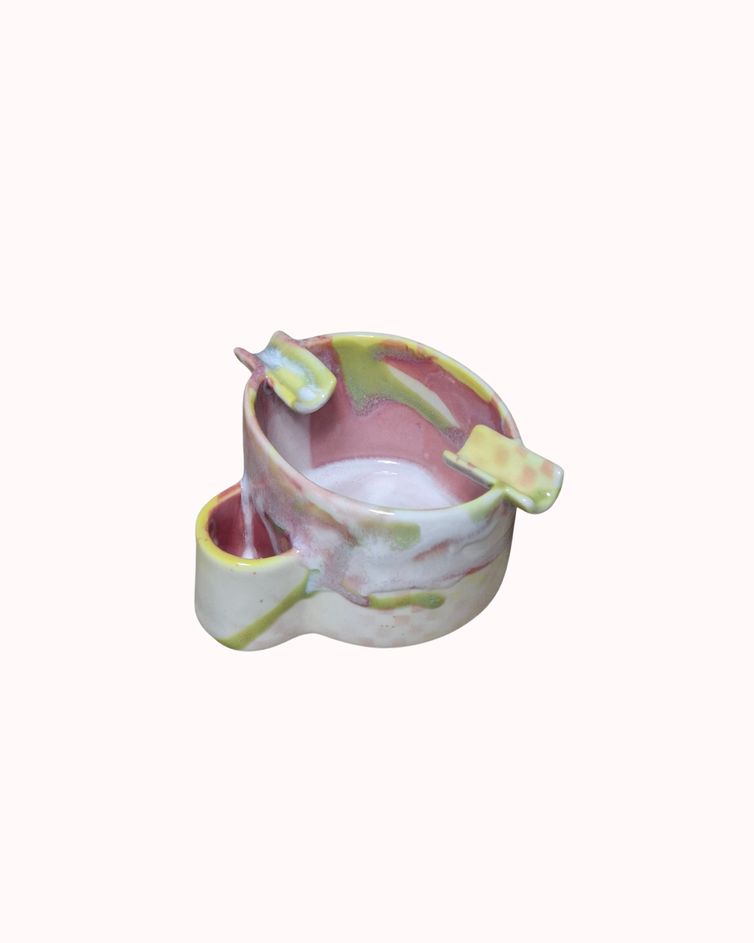 Fragile Stuff lime pink ashtray