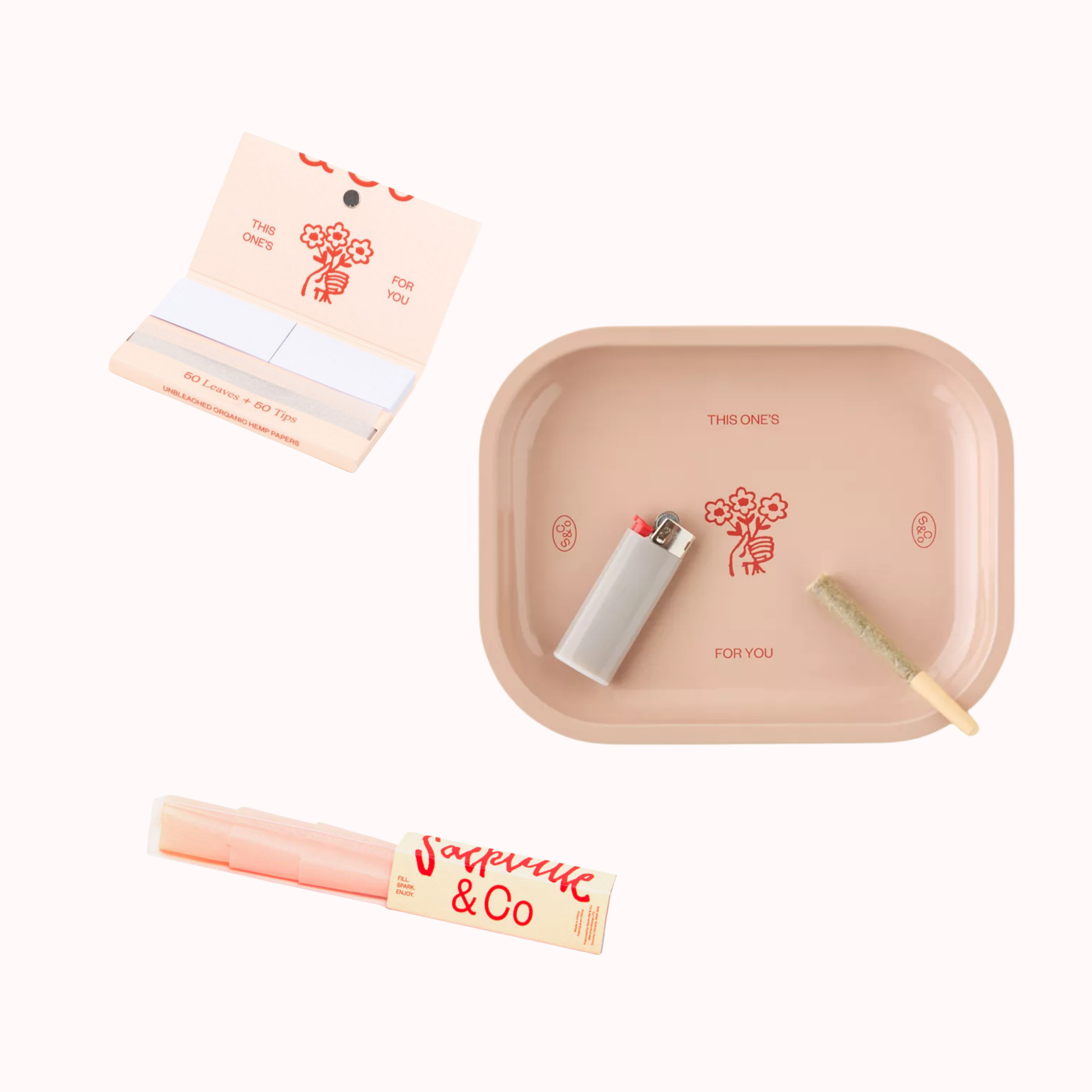 Sackville&co Rolling Bundle - Rolling Tray, Rolling Papers, Pre-Roll Cones